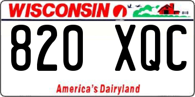 WI license plate 820XQC