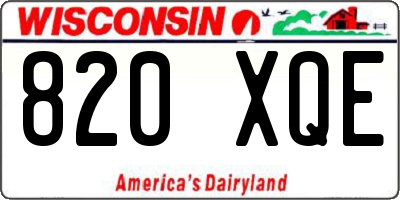 WI license plate 820XQE