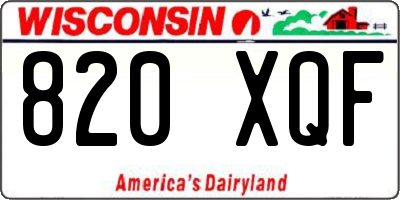 WI license plate 820XQF