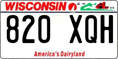 WI license plate 820XQH