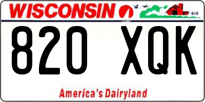 WI license plate 820XQK