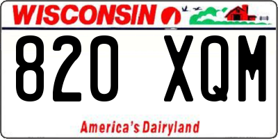 WI license plate 820XQM