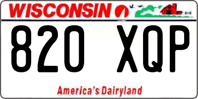 WI license plate 820XQP