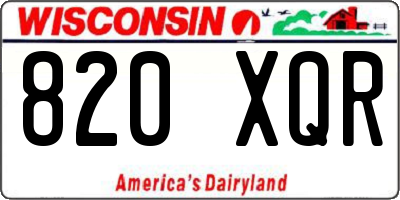 WI license plate 820XQR