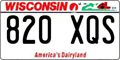 WI license plate 820XQS