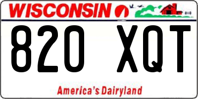 WI license plate 820XQT