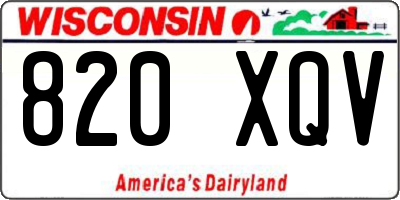WI license plate 820XQV