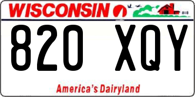 WI license plate 820XQY