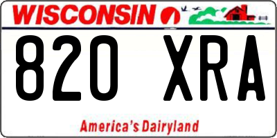 WI license plate 820XRA