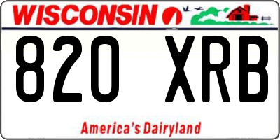WI license plate 820XRB