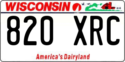 WI license plate 820XRC