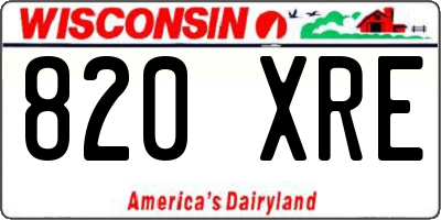 WI license plate 820XRE