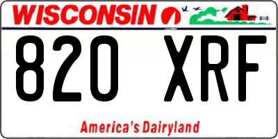 WI license plate 820XRF