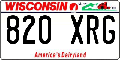 WI license plate 820XRG