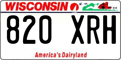 WI license plate 820XRH