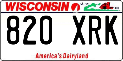 WI license plate 820XRK