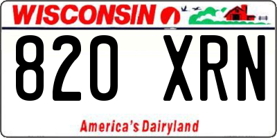 WI license plate 820XRN