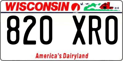 WI license plate 820XRO