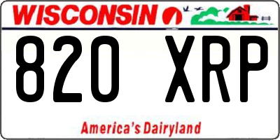 WI license plate 820XRP