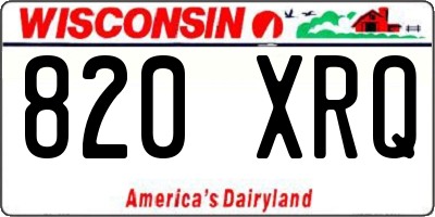 WI license plate 820XRQ