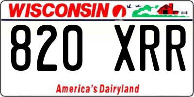 WI license plate 820XRR