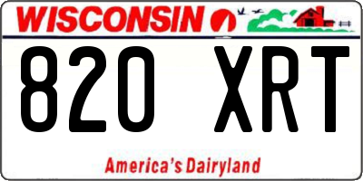WI license plate 820XRT