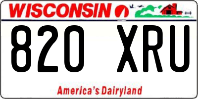 WI license plate 820XRU