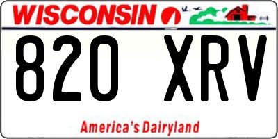 WI license plate 820XRV