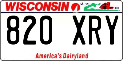 WI license plate 820XRY