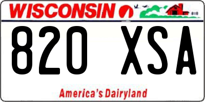 WI license plate 820XSA