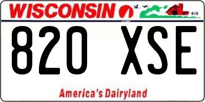 WI license plate 820XSE