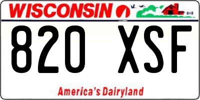 WI license plate 820XSF