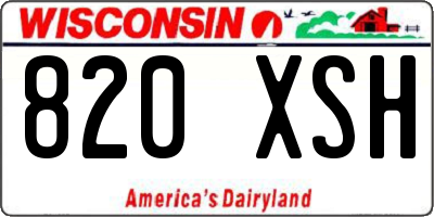 WI license plate 820XSH