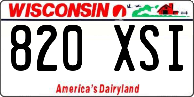 WI license plate 820XSI