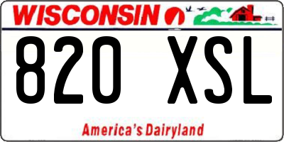 WI license plate 820XSL