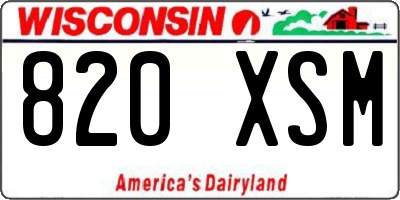 WI license plate 820XSM