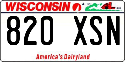WI license plate 820XSN