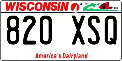 WI license plate 820XSQ