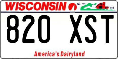 WI license plate 820XST