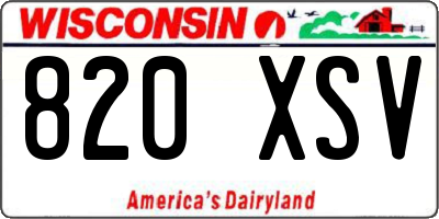 WI license plate 820XSV