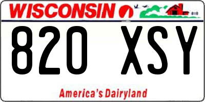 WI license plate 820XSY