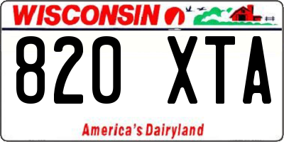 WI license plate 820XTA