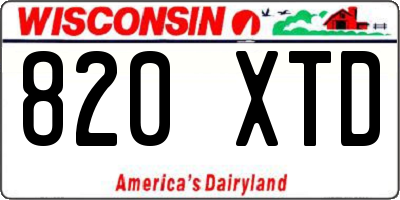 WI license plate 820XTD