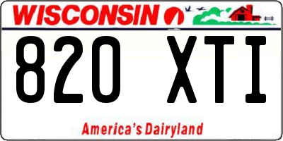 WI license plate 820XTI