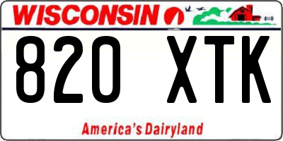 WI license plate 820XTK