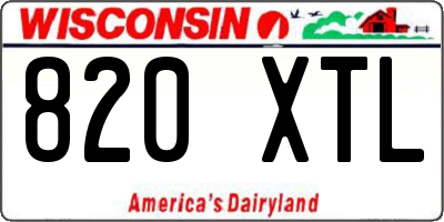 WI license plate 820XTL