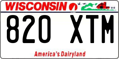 WI license plate 820XTM