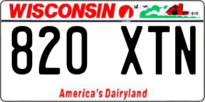 WI license plate 820XTN