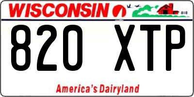 WI license plate 820XTP