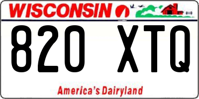 WI license plate 820XTQ